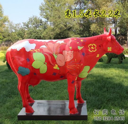 花牛雕塑廠家 彩色原理設計 不銹鋼花牛雕塑供應商