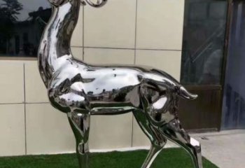 抬頭鹿雕塑 光面不銹鋼鹿雕塑廠家