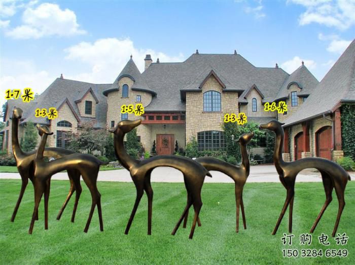 抽象梅花鹿雕塑廠家 幾何體型 抽象動物小品