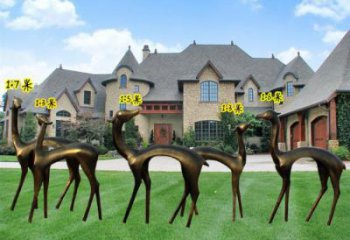 抽象梅花鹿雕塑廠家 幾何體型 抽象動物小品