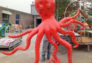 章魚雕塑廠家 彩繪動物小品 不銹鋼章魚雕塑生產