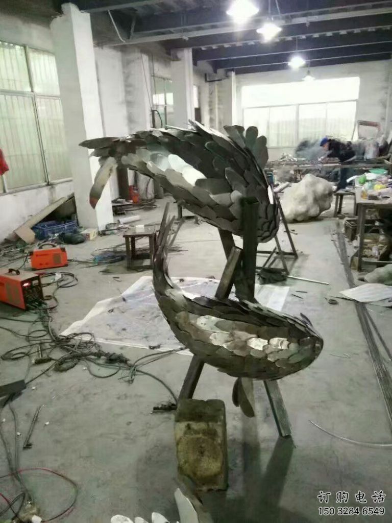 片片魚雕塑廠家 抽象原理 不銹鋼片片魚雕塑廠家