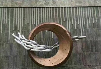 群魚跨環雕塑廠家 地產藝術品 不銹鋼群魚跨環雕塑訂制