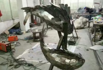 片片魚雕塑廠家 抽象原理 不銹鋼片片魚雕塑廠家