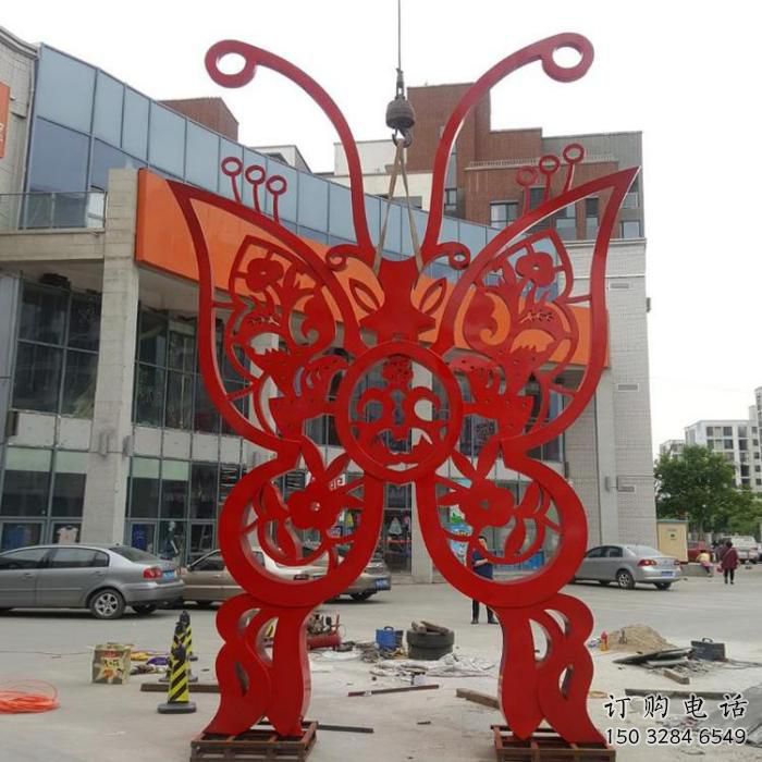 剪紙蝴蝶雕塑廠家 平面藝術結構 不銹鋼動物剪紙雕塑