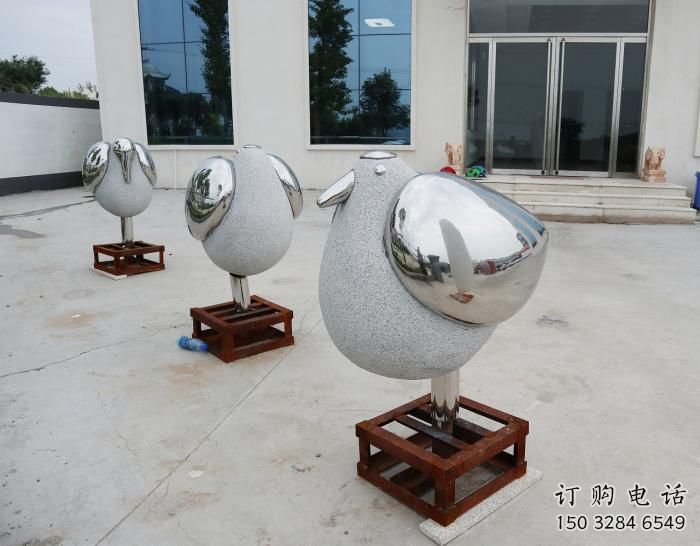 小鳥(niǎo)雕塑廠家 提供不銹鋼鏡面小鳥(niǎo)雕塑
