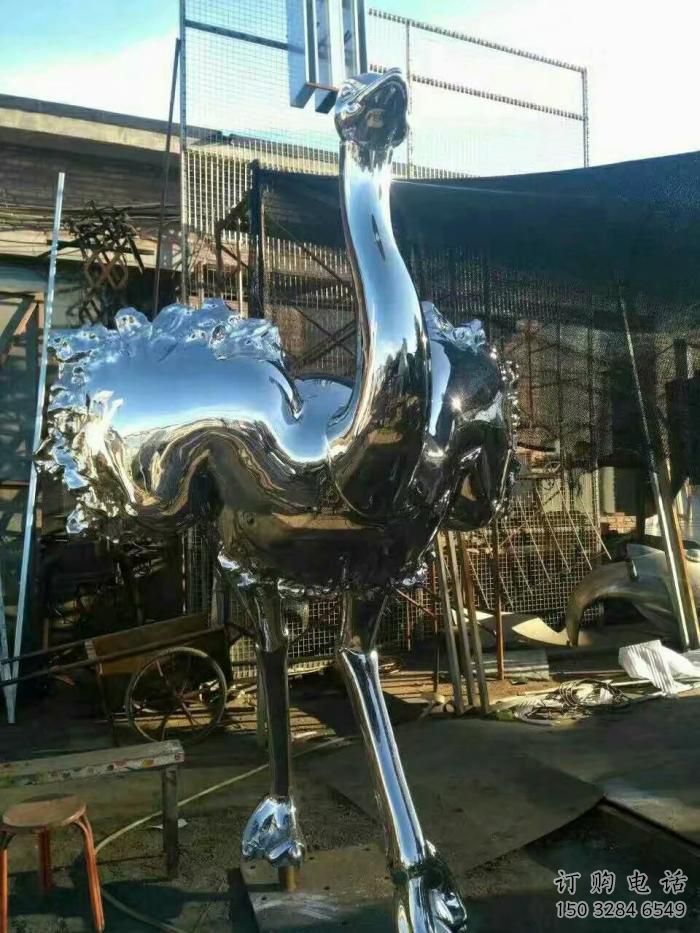 鴕鳥雕塑廠家 供需不銹鋼鏡面鴕鳥雕塑