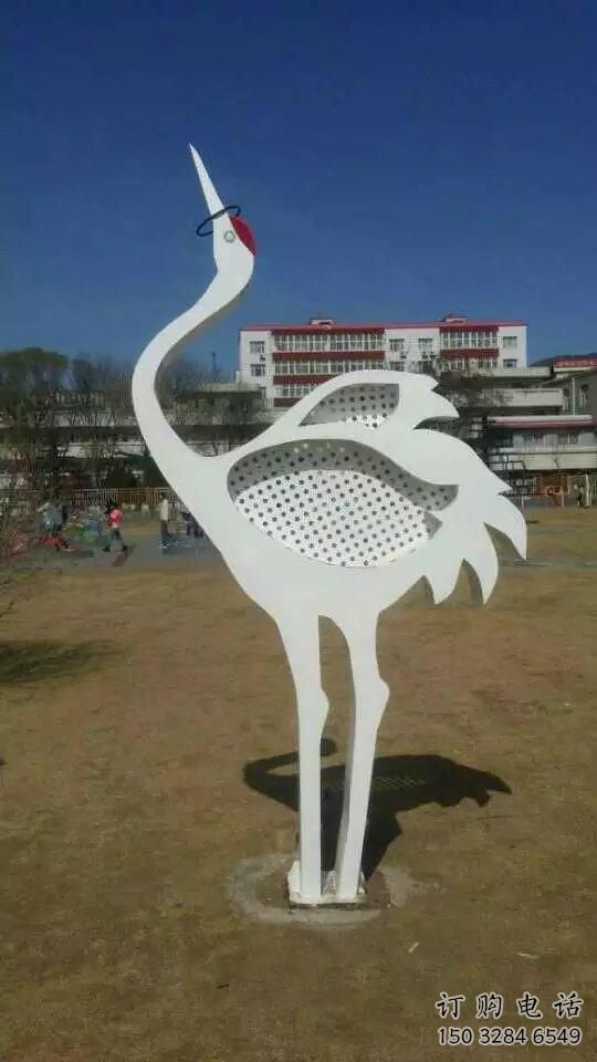剪紙仙鶴雕塑廠家 氟碳漆噴鑄 不銹鋼剪紙仙鶴雕塑