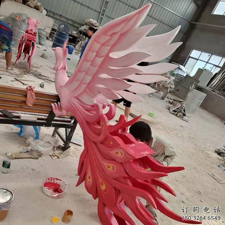 精美鳳凰雕塑廠家 飛翔鳳凰雕塑生產制作