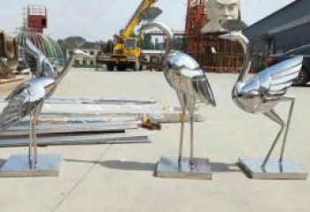 不銹鋼仙鶴雕塑廠家 鏡面仙鶴雕塑制作商