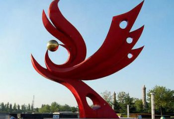 鳳凰戲珠雕塑廠家 立體飛鳥類 不銹鋼戲珠鳳凰雕塑廠家