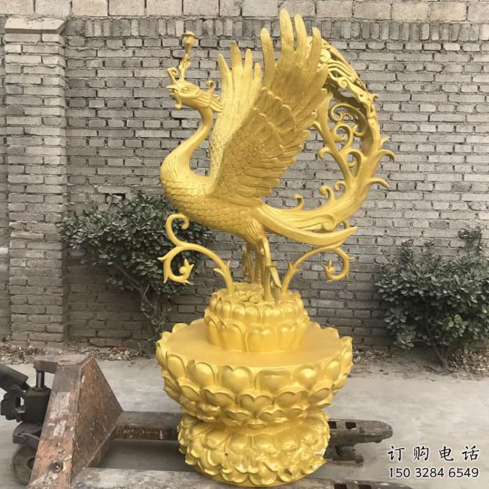 金色孔雀雕塑廠家 臺式擺放 大型孔雀雕塑生產制作