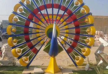 鏤空孔雀開屏雕塑廠家 不銹鋼鏤空孔雀雕塑價格