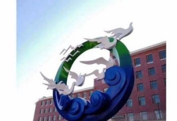 圓環(huán)大雁雕塑廠家 圓環(huán)雕塑 大雁雕塑 