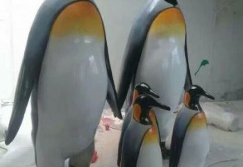 仿真企鵝雕塑廠家 立式動物小品 不銹鋼仿真企鵝雕塑