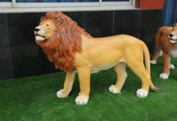 獅子雕塑 烤漆動物擺件 大型獅子雕塑廠家