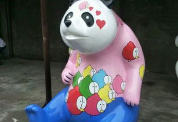 抽象熊貓雕塑廠家 動漫題材 卡通抽象動物雕塑