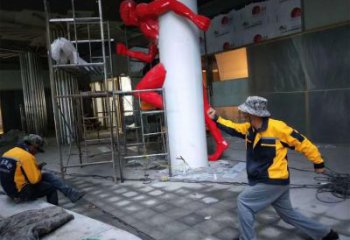 穿墻蜘蛛俠雕塑廠家 現(xiàn)代藝術(shù)人物 蜘蛛俠穿墻雕塑制作