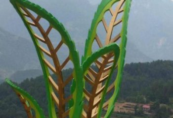 鏤空園林植物雕塑 不銹鋼樹葉雕塑廠家