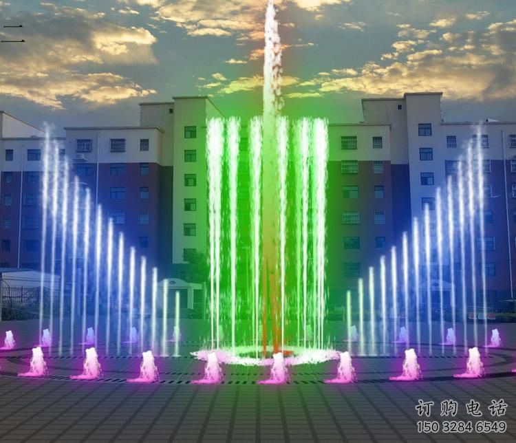 水景高低噴泉雕塑廠家 多色花樣設(shè)計概念