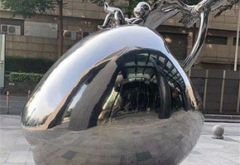 蘋果雕塑 鏡面水果雕塑 不銹鋼鏡面蘋果雕塑