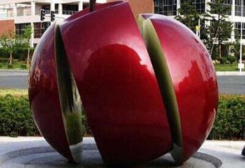 烤漆蘋果雕塑 不銹鋼烤漆水果雕塑