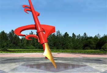 烤漆鋼筆雕塑 不銹鋼廣場鋼筆雕塑