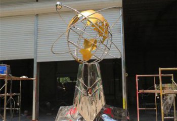 科技筆雕塑廠家 地球儀筆書本不銹鋼雕塑