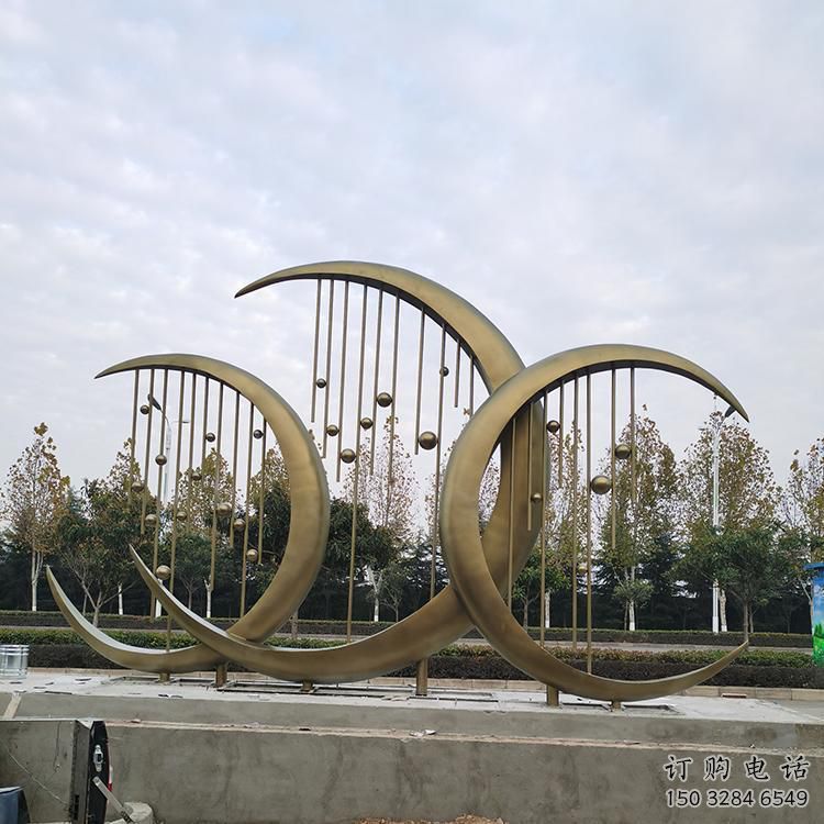 月亮雕塑 月亮水簾雕塑 不銹鋼月亮水簾雕塑廠家