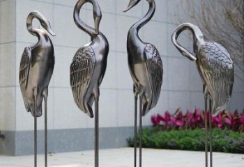 仙鶴雕塑 不銹鋼動(dòng)物鳥雕塑