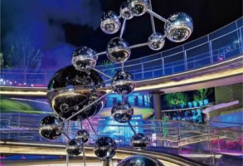 原子球雕塑廠家 科技技術(shù)雕塑 鏡面不銹鋼工藝