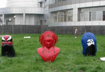 臉譜雕塑廠家 抽象人物雕塑 不銹鋼臉譜景觀雕塑