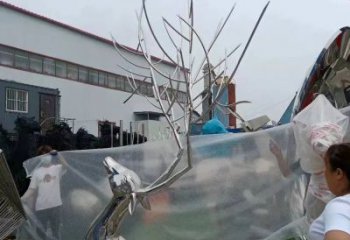 半身鹿雕塑 半身動物雕塑 不銹鋼半身鹿雕塑