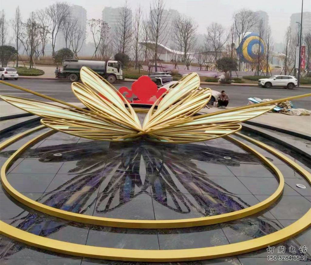 鈦金花朵雕塑廠家 鏤空工藝特點 陸地鈦金花朵雕塑擺放