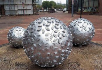 鏤空球雕塑廠家 凸凹圖案設(shè)計(jì) 不銹鋼鏤空球雕塑加工