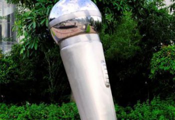 話筒雕塑廠家 金屬景觀小品 不銹鋼話筒雕塑制作