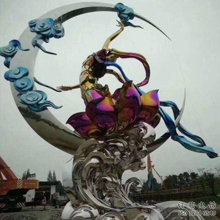 嫦娥奔月雕塑 噴漆人物雕塑 戶外步行街嫦娥奔月雕塑