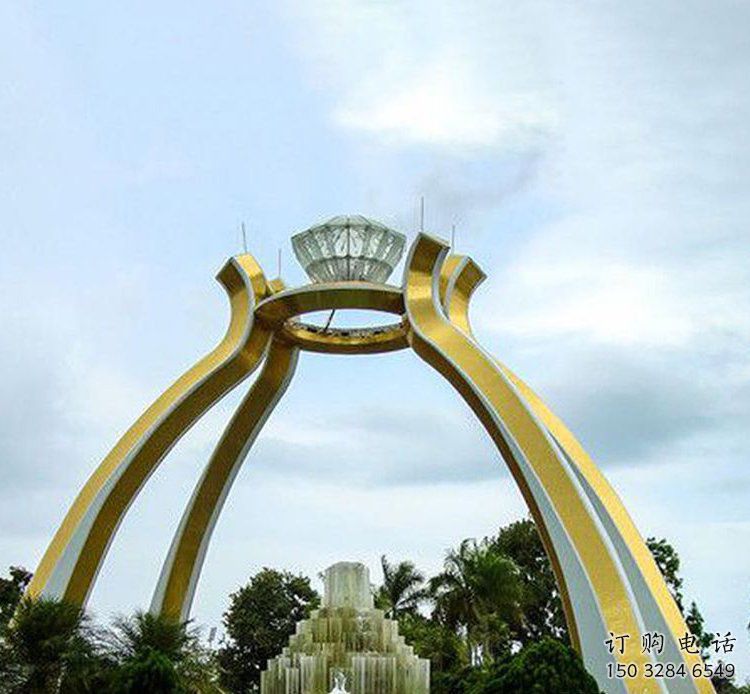 鉆石雕塑 烤漆景觀雕塑 戶外大型鉆石雕塑廠家