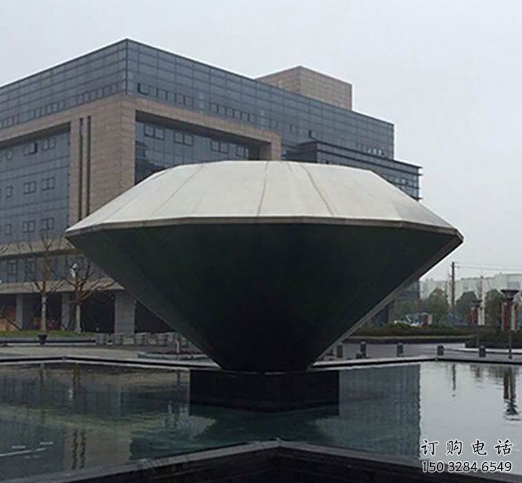 切面鉆石雕塑 鏡面工藝 戶外大型不銹鋼鉆石雕塑