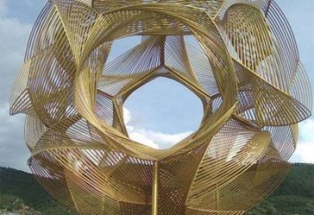 圓環雕塑 鏤空噴漆工藝 戶外大型不銹鋼圓環雕塑廠家