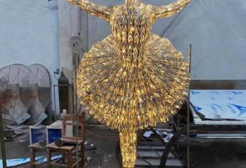 芭蕾舞雕塑 鏤空燈光小品 戶外大型芭蕾舞雕塑廠家