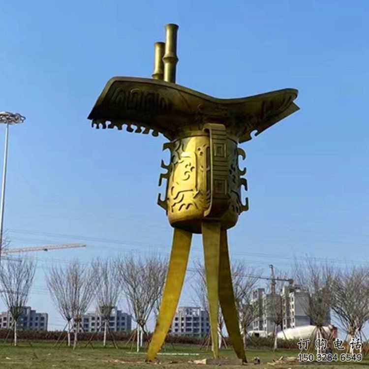 酒尊雕塑 廣場景觀小品 烤漆不銹鋼酒尊雕塑廠家