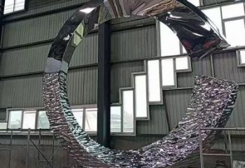 圓環雕塑 戶外幾何小品 大型不銹鋼鏡面圓環雕塑