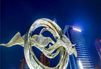 圓環雕塑  幾何異形擺件 庭院圓環雕塑廠家