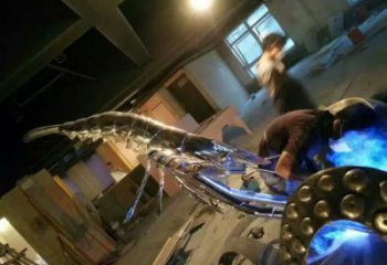 龍蝦雕塑 中式海洋小品 鏡面餐飲店龍蝦雕塑廠家