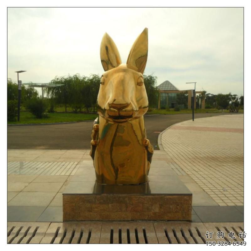 電鍍山羊雕塑  商場風水擺件 中式生肖山羊雕塑廠家