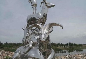 鏡面山羊雕塑廠家 風景區中式小品 戶外仿真山羊雕塑