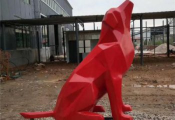 風(fēng)景區(qū)小狗雕塑廠家 幾何異形小品 室外烤漆小狗雕塑