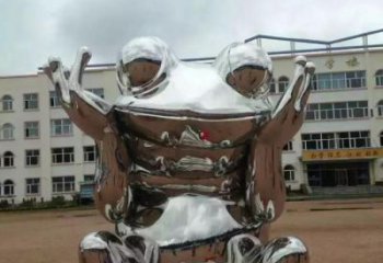 游樂園青蛙雕塑 鏡面仿真擺件 室外青蛙雕塑廠家