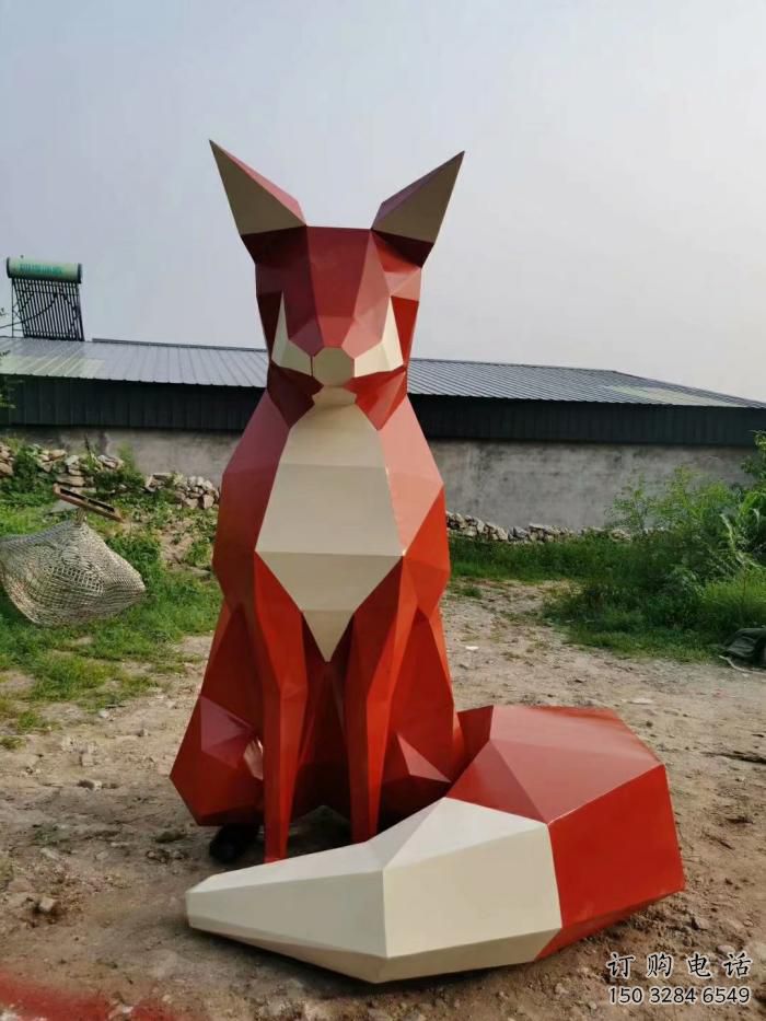 庭院狐貍雕塑廠家 歐式仿真擺件 戶外噴漆狐貍雕塑
